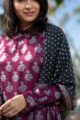 Image for Kusvaa Kuoj105 Camelot Purple Modal Silk Ajrakh Print Kurta Dupatta Set Closeup