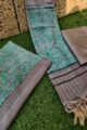 Image for Kusvaa Kusf08 Turquoise Semi Pashmina Complete Suit Set Side