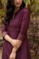 Image for Kusvaa Ws495 Cocoa Bean Purple Shade Kurta Closeup New