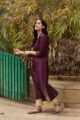 Image for Kusvaa Ws495 Cocoa Bean Purple Shade Kurta Side New