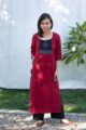 Image for Kusvaa Ws508 Merlot South Cotton Kurta With Hand Embroidery Patch Front
