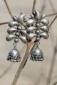 Image for Kt102 Silver Tribal Art Jhumki Closeup