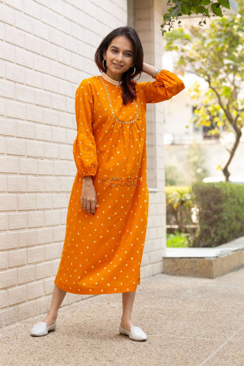 Image for Kusvaa Kc44 Bandhani Mirror Work Dress 3