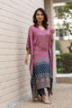 Image for Kusvaa Kc46 Red Blue Ajrakh Kaftan And Pant Set New 4
