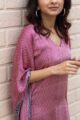 Image for Kusvaa Kc46 Red Blue Ajrakh Kaftan And Pant Set New 6