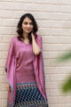 Image for Kusvaa Kc46 Red Blue Ajrakh Kaftan And Pant Set New 7