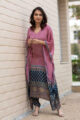 Image for Kusvaa Kc46 Red Blue Ajrakh Kaftan And Pant Set New 9