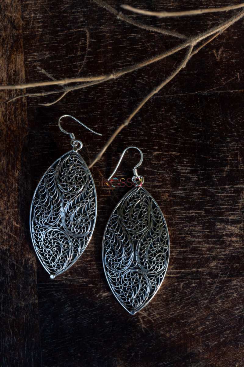 Image for Kusvaa Kt92 Silver Big Srop Earrings Front
