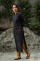 Image for Kusvaa Taf18 Black Gold Print Straight Fit Kurta 5