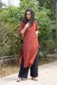 Image for Kusvaa Taf19 Red And Black Ikat Straight Kurta 3