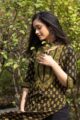 Image for Kusvaa Wa310a Black And Green Regular Wear Kurta Closeup 2