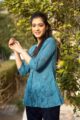 Image for Kusvaa Ws514 Stripe Blue Short Kurti Side