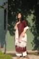 Image for Kusvaa Ws522 Rust Double Ikat A Line Kurta 1