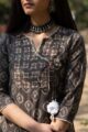 Image for Kusvaa Ws523 Dabu Print Straight Kurta Closeup