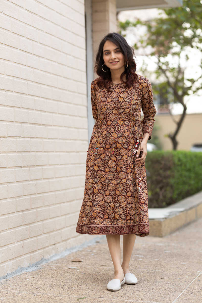 Image for Kusvaa Ws527 Dori Tie Kalamkari Kurta Featured 1