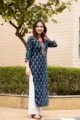 Image for Kusvaa Wsr84 Blue Block Print Gotta Patti Kurta Side