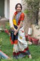 Image for Kusvaa Kunf02 Autumn Breeze Printed Bengal Silk Saree 1