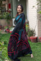 Image for Kusvaa Kunf03 Modern Tribe Black Printed Bengal Silk Saree 5 1