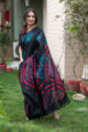 Image for Kusvaa Kunf03 Modern Tribe Black Printed Bengal Silk Saree 5