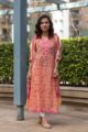 Image for Kusvaa Kuoj112 Peach Pink Kurta Cotton Dupatta Set Featured New 5
