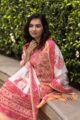 Image for Kusvaa Kuoj112 Peach Pink Kurta Cotton Dupatta Set Featured New 9