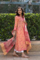 Image for Kusvaa Kuoj112 Peach Pink Kurta Cotton Dupatta Set New 1