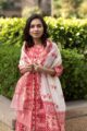 Image for Kusvaa Kuoj115 Shades Of Red Block Printed Kurta Dupatta Set 12