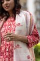 Image for Kusvaa Kuoj115 Shades Of Red Block Printed Kurta Dupatta Set 13
