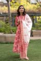 Image for Kusvaa Kuoj115 Shades Of Red Block Printed Kurta Dupatta Set 3