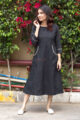 Image for Kusvaa Ws529 Handloom South Cotton Black Kurta New 4