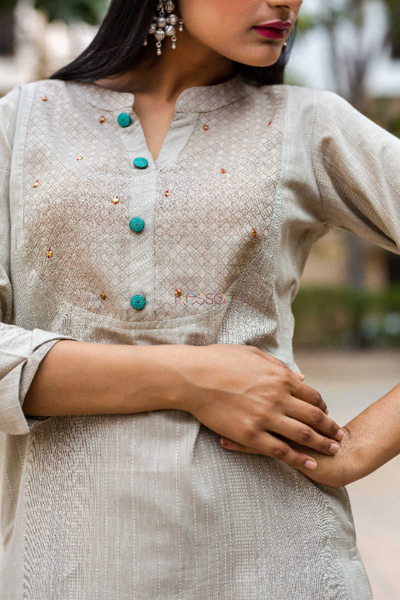 Image for Kusvaa Ws538 Earthy Handloom Cotton Kurti 7