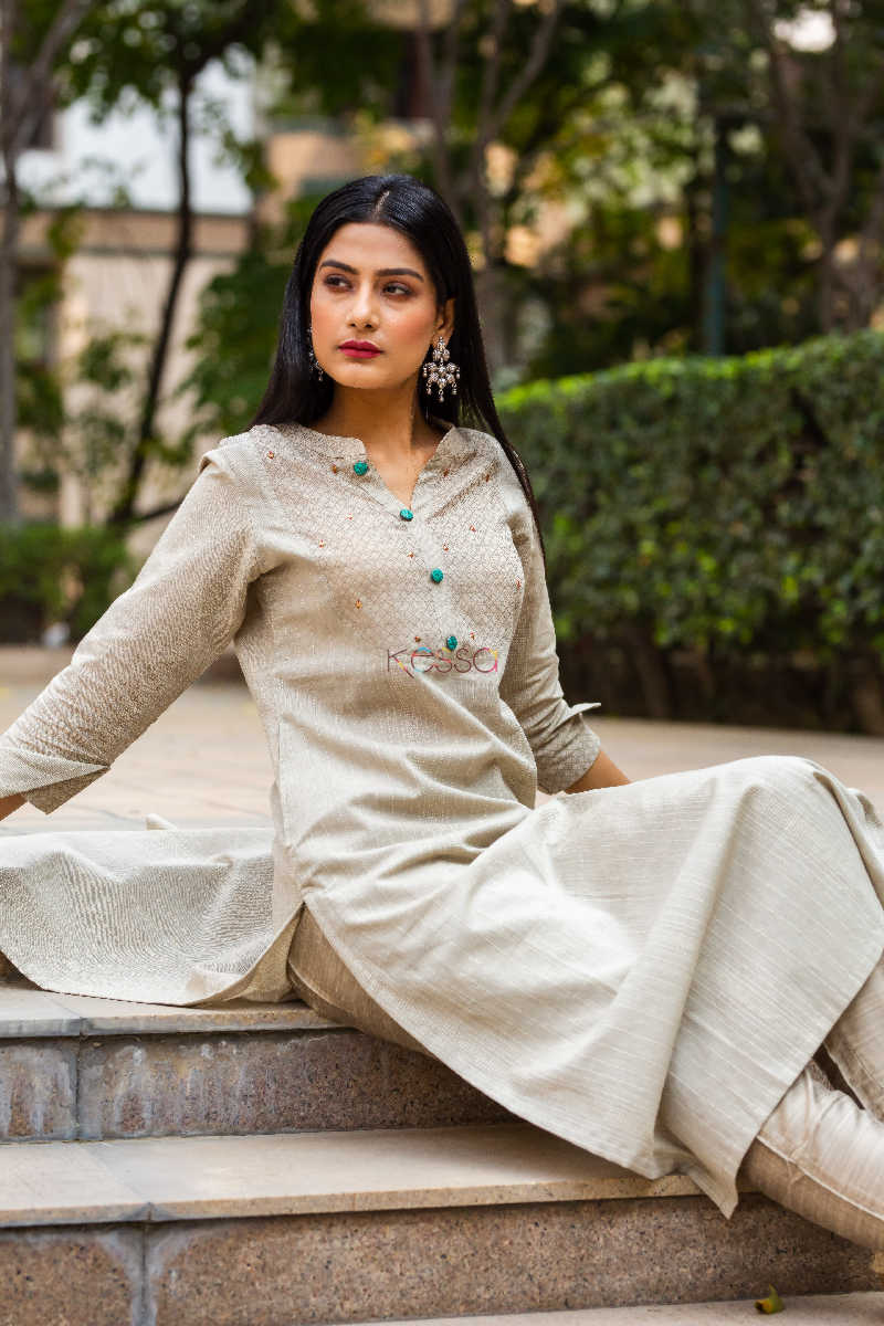 Image for Kusvaa Ws538 Earthy Handloom Cotton Kurti 8
