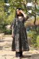 Image for Ws531 Kusvaa Coffee Turquoise Block Print Kurta Front