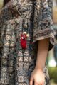 Image for Ws531 Kusvaa Coffee Turquoise Block Print Kurta Tassel