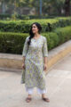 Image for Wsr88 Kusvaa Clay Greek And Green Kurta Front