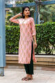 Image for Kusvaa Sa 01 Pink Bouquet Block Printed Kurta03 2