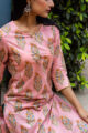 Image for Kusvaa Sa 01 Pink Bouquet Block Printed Kurta6