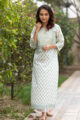 Image for Kusvaa Wa318a Shades Of Green White Kurta02