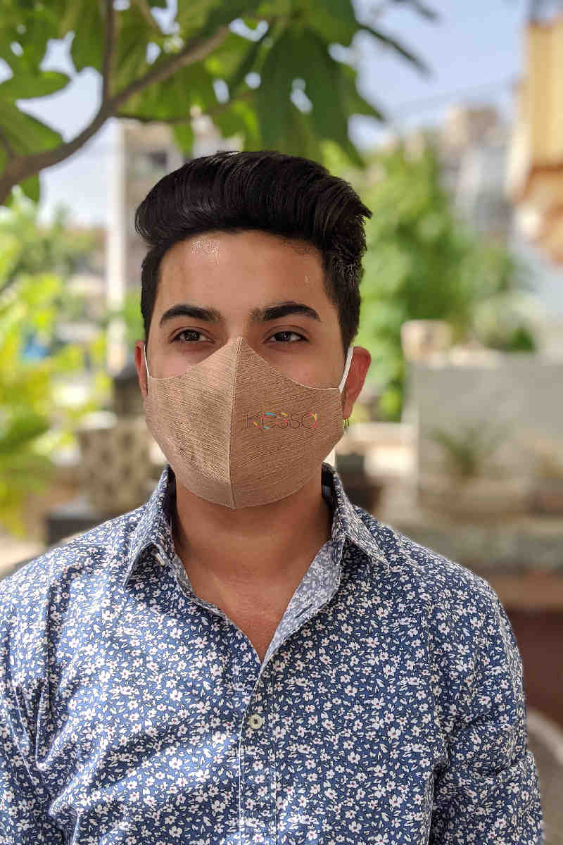 Image for Kusvaa Kfm04 Solid Face Mask Set Of 5 Light Brown Front