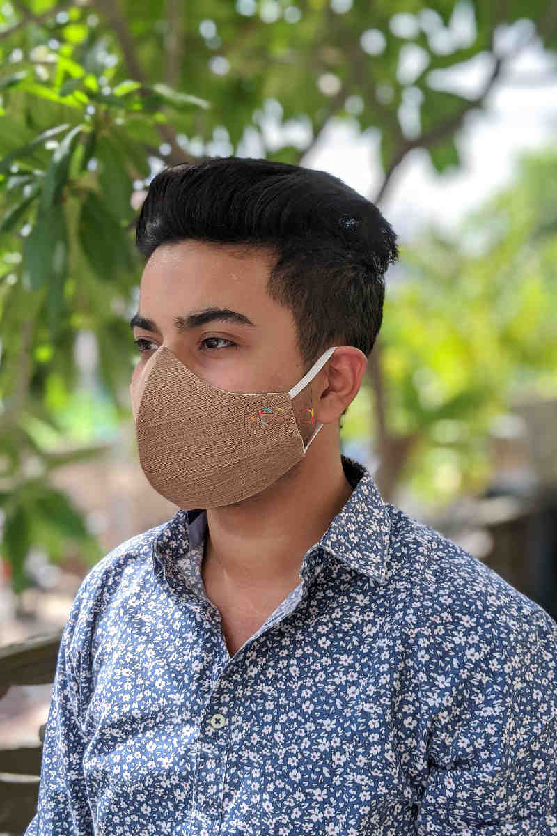 Image for Kusvaa Kfm04 Solid Face Mask Set Of 5 Light Brown Side