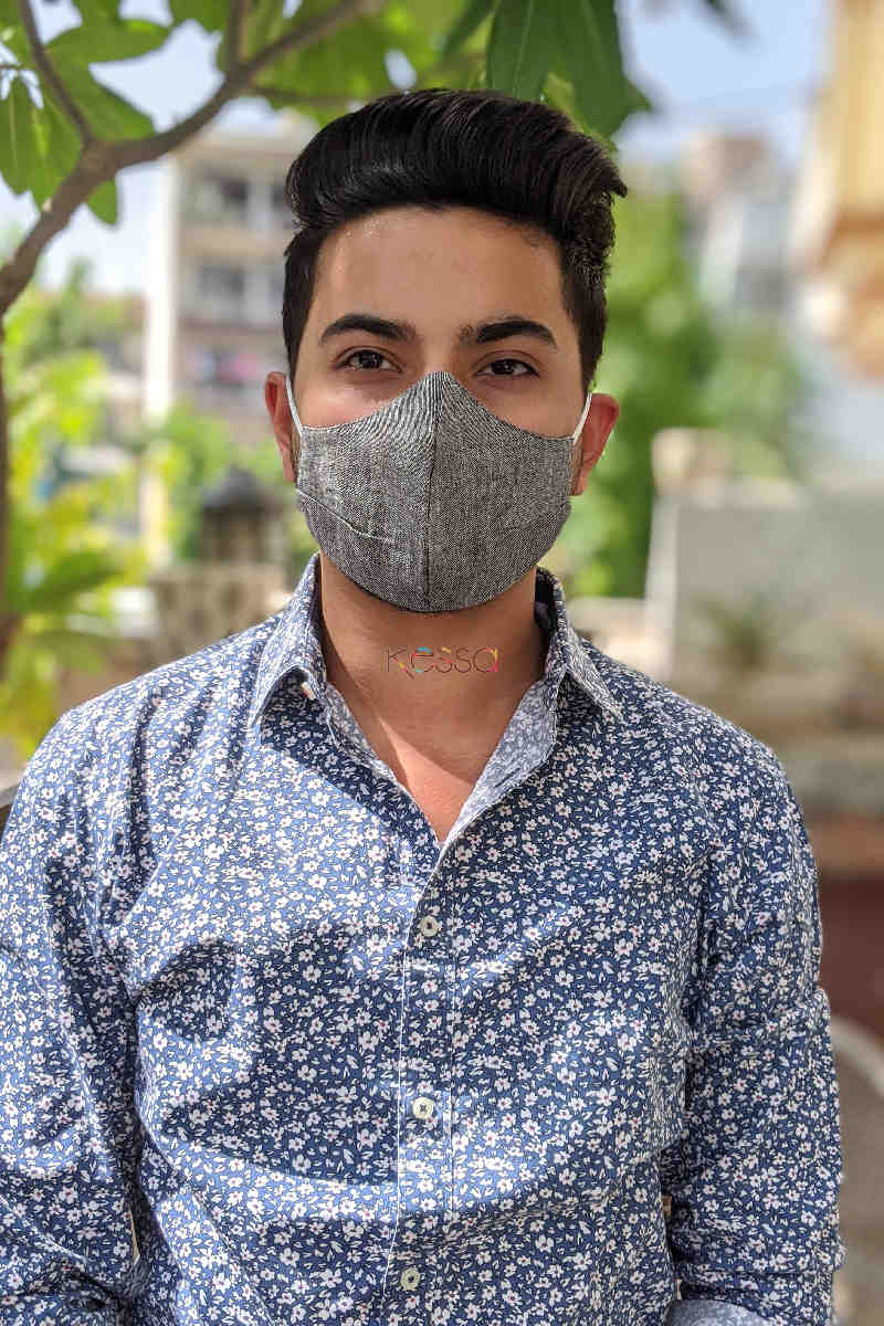 Image for Kusvaa Kfm04 Solid Face Mask Set Of 5 Light Grey Front
