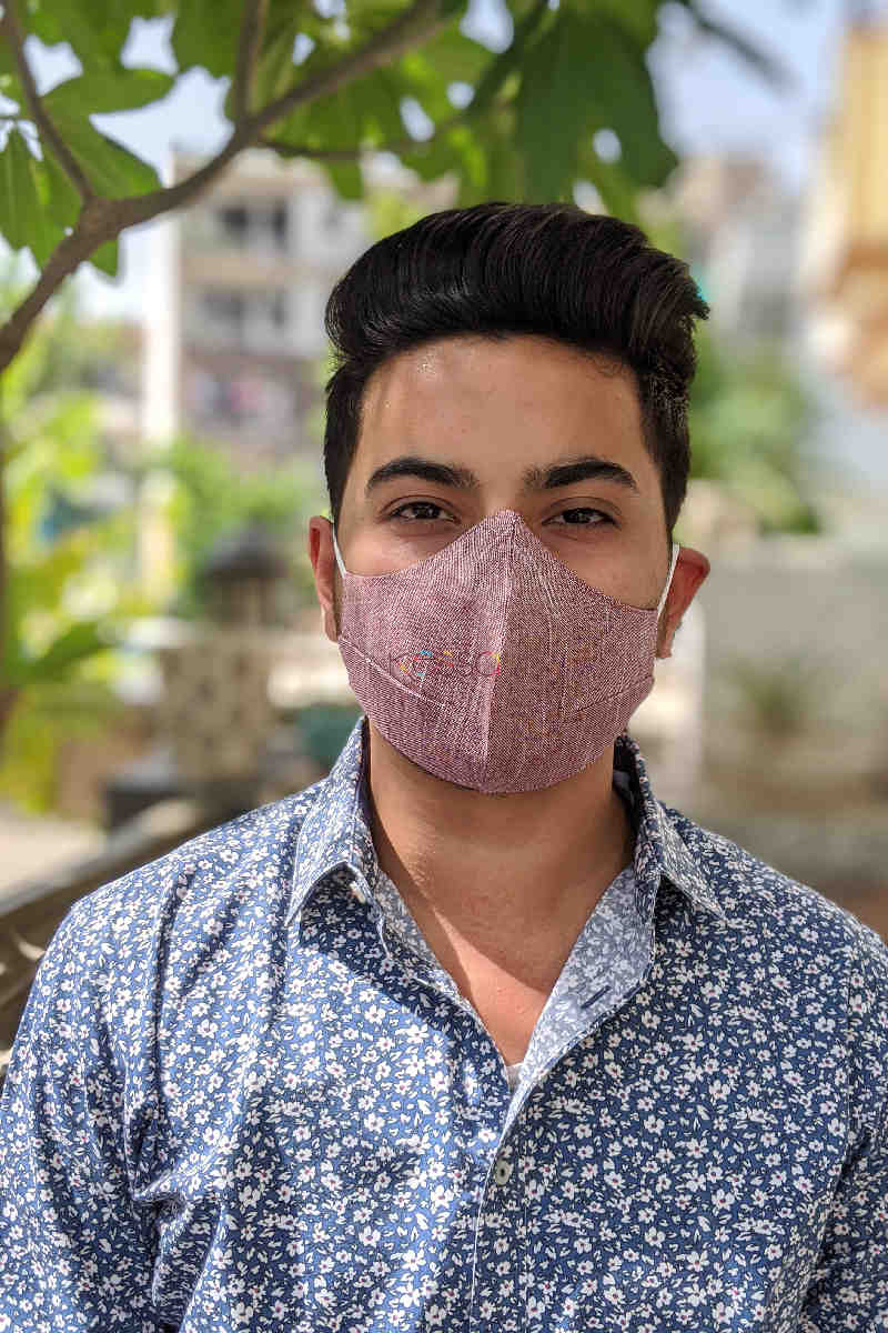 Image for Kusvaa Kfm04 Solid Face Mask Set Of 5 Light Maroon Front