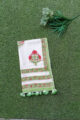 Image for Kusvaa Kjs27 Green Crimson Mughal Handblock Motif Stole 1