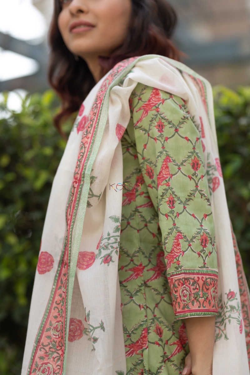 Image for Kusvaa Kuoj116 Garden Of Royals Kurta Dupatta Sset 4