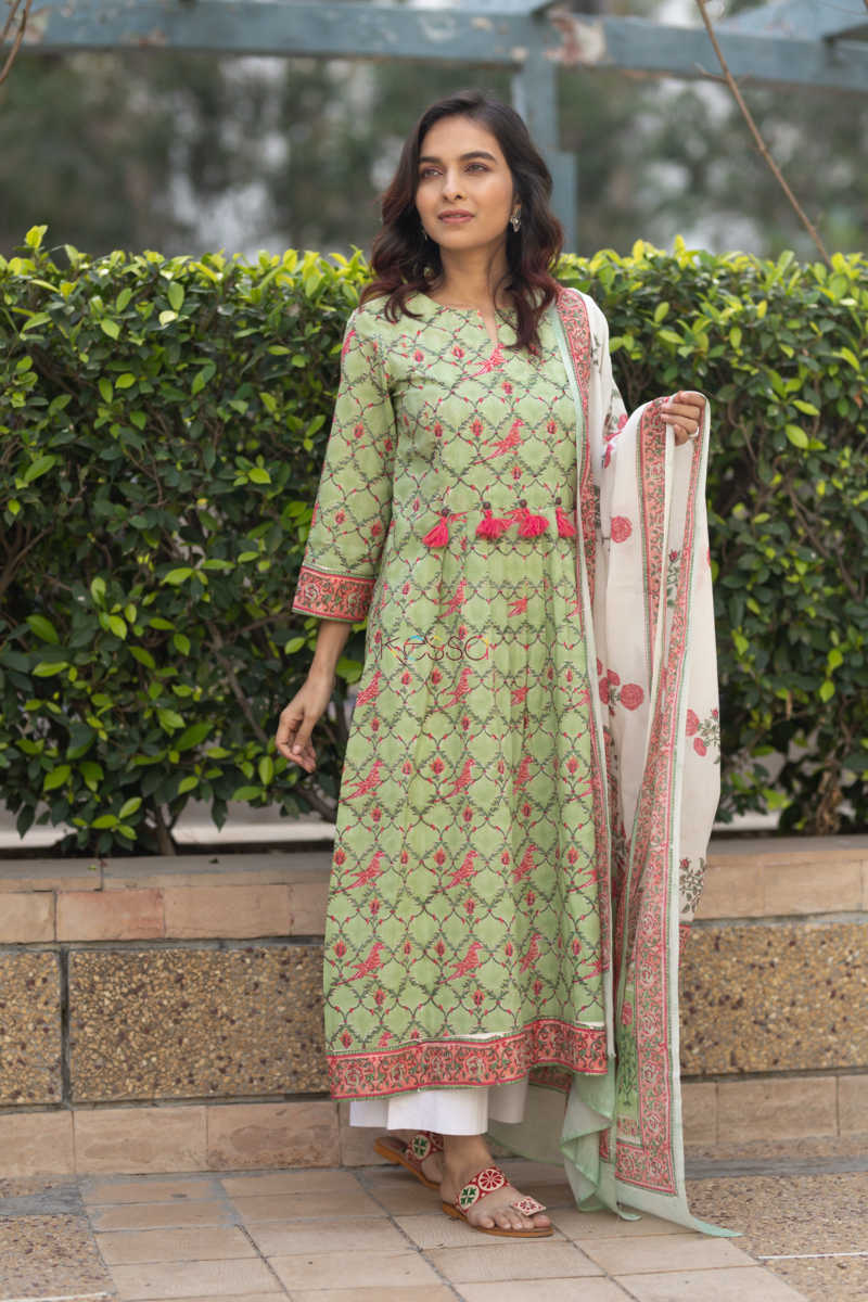 Image for Kusvaa Kuoj116 Garden Of Royals Kurta Dupatta Sset 6