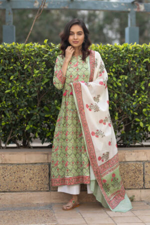 Image for Kusvaa Kuoj116 Garden Of Royals Kurta Dupatta Sset 7