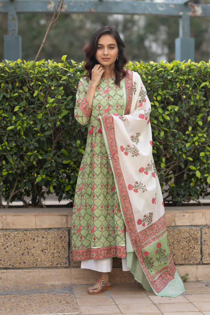 Image for Kusvaa Kuoj116 Garden Of Royals Kurta Dupatta Sset 7