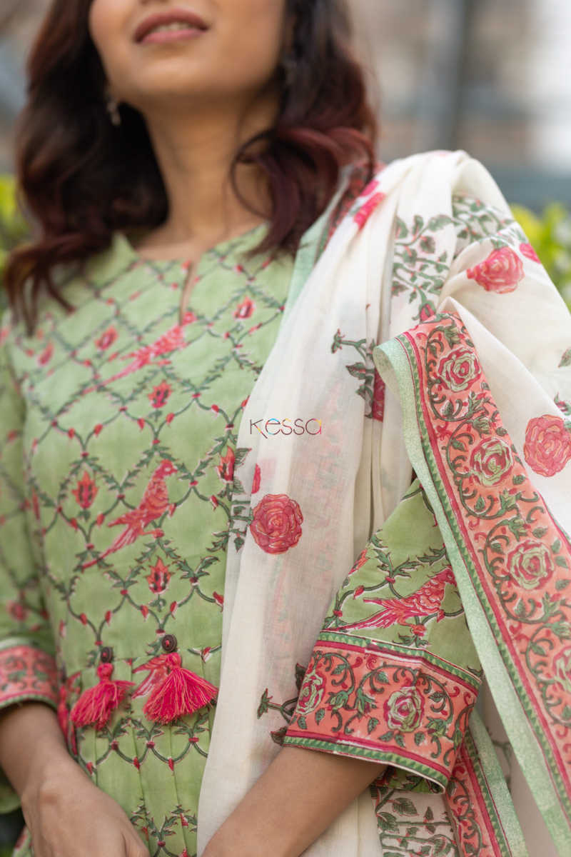 Image for Kusvaa Kuoj116 Garden Of Royals Kurta Dupatta Sset