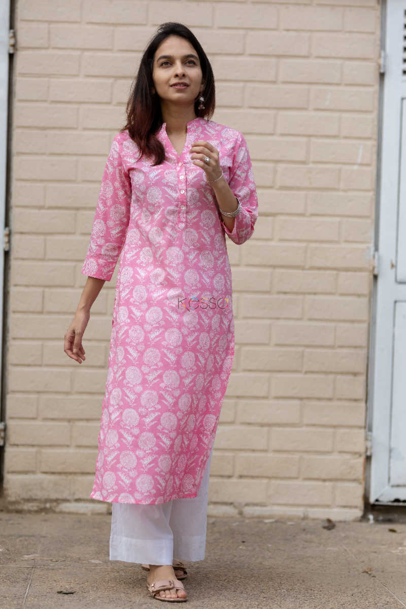 Image for Kusvaa Sa03 Careys Pink Basic Wear Kurta 2