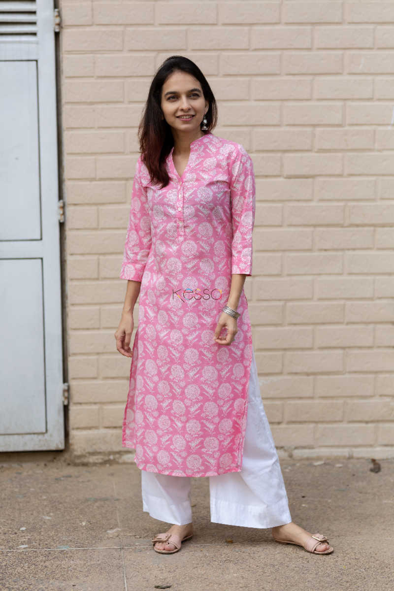 Image for Kusvaa Sa03 Careys Pink Basic Wear Kurta